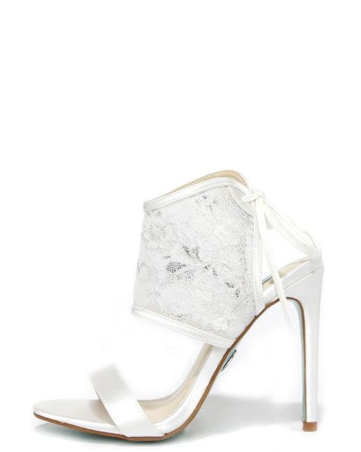 Betsey Johnson White Sloan Lace High Heels