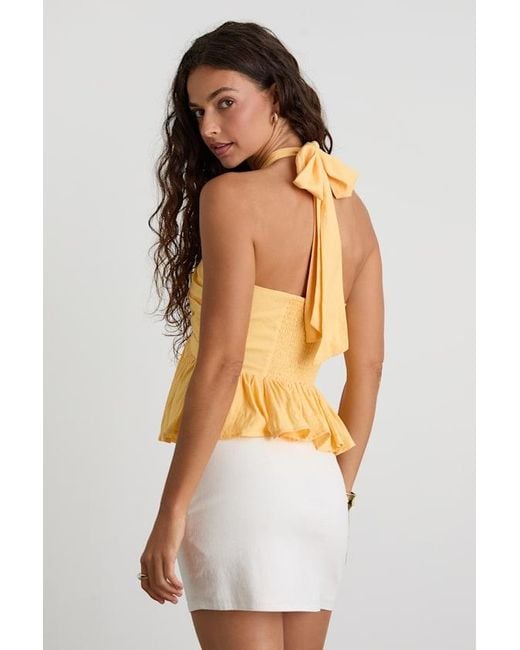 Lulus Metallic Kadri Peplum Halter Top