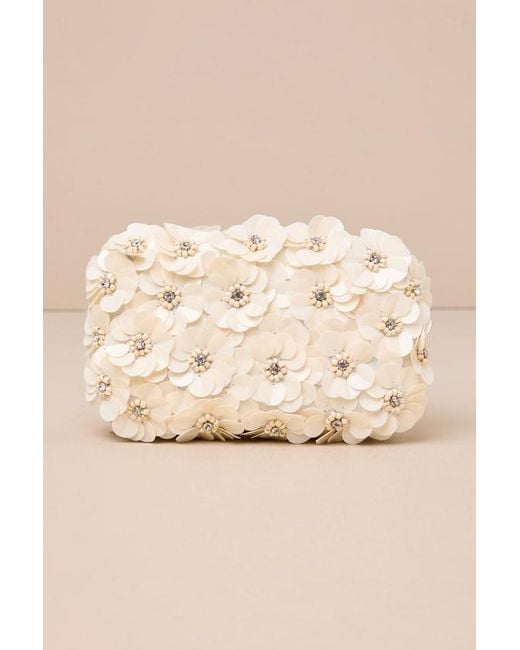 Lulus Natural Blooming Addition Sequin Rhinestone Box Clutch