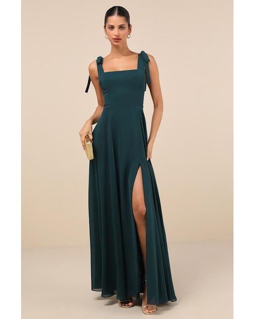 Lulus Blue Love Me Forever Square Neck Maxi Dress