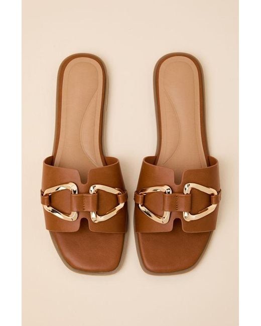 Lulus Natural Barrett Slide Sandals
