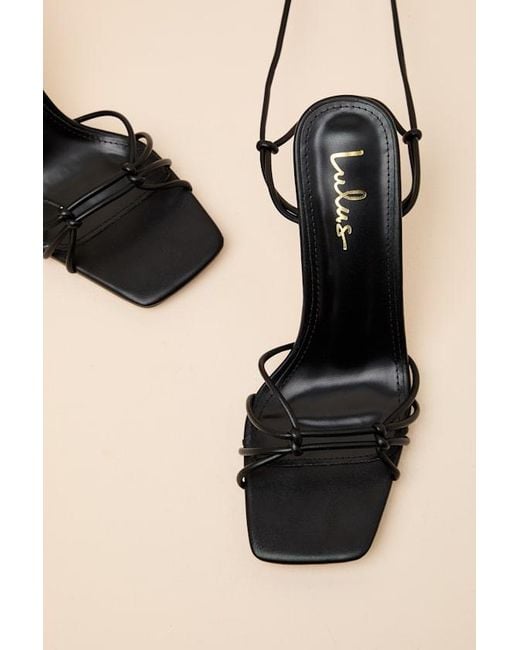 Lulus Natural Anka Strappy Lace-Up High Heel Sandals