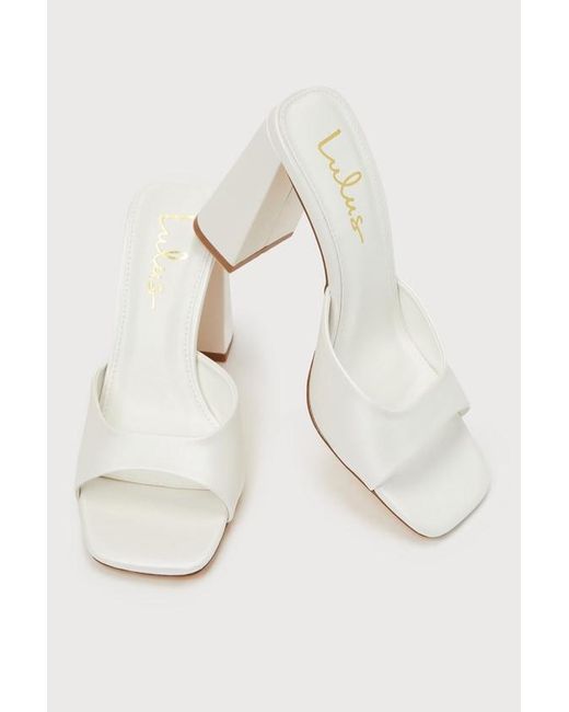 Lulus Brown Preslie Satin High Heel Slide Sandals