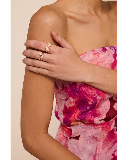 Lulus Red Isadora Pearl Five-Piece Ring Set