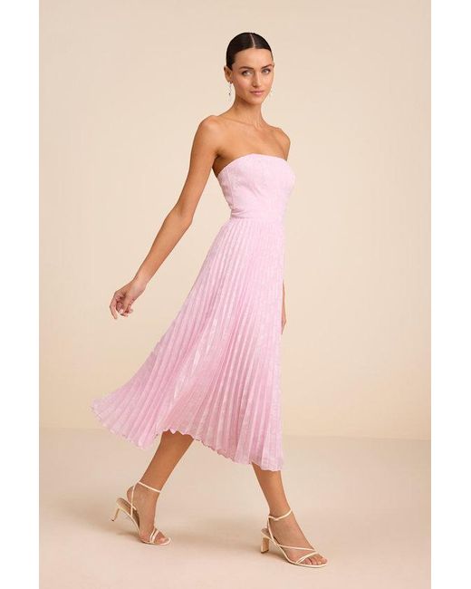 hot pink short dress with sleeves Hot Pink Sequin Lace Strapless Short Dress with Detachable Sleeves – Modsele