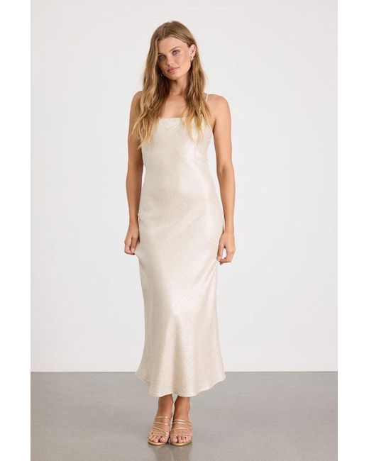 Lulus White Frana Tie-Back Slip Midi Dress