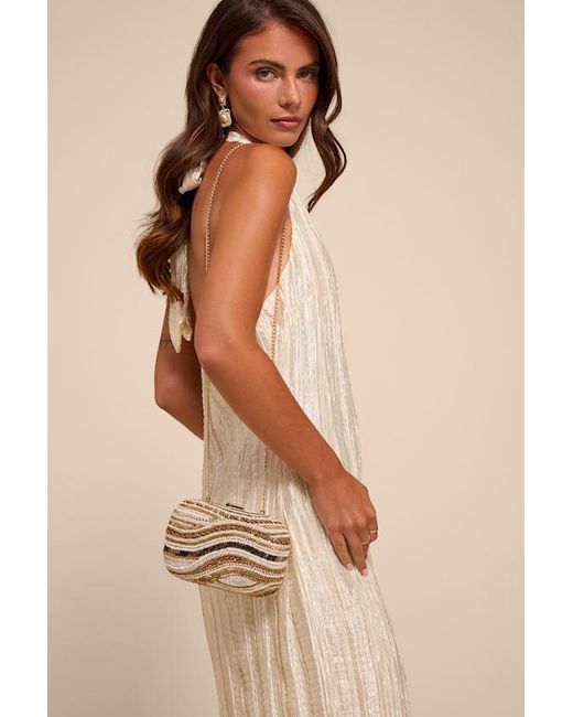 Lulus Natural Daffi And Ivory Beaded Clutch