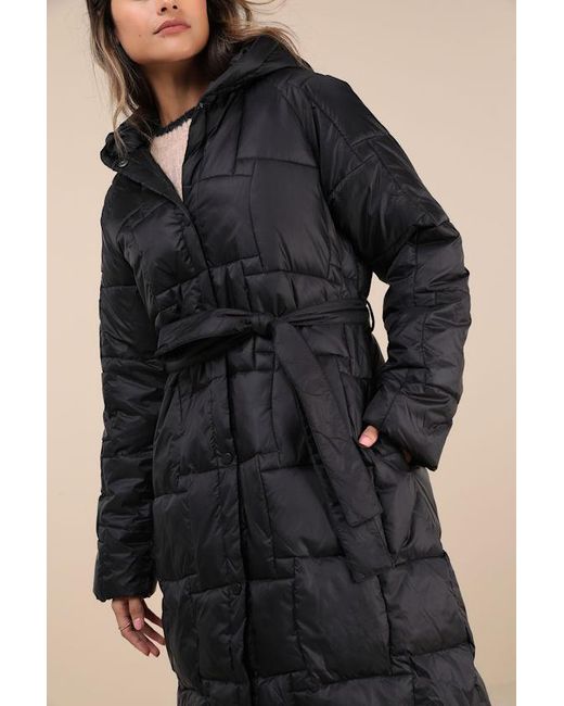 Native Youth Black Ophelia Quilted Puffer Coat