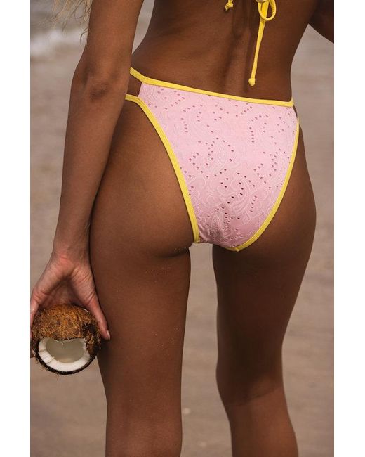 Dippin' Daisy's Brown Cyrus Jacquard Double Strap Bikini Bottoms
