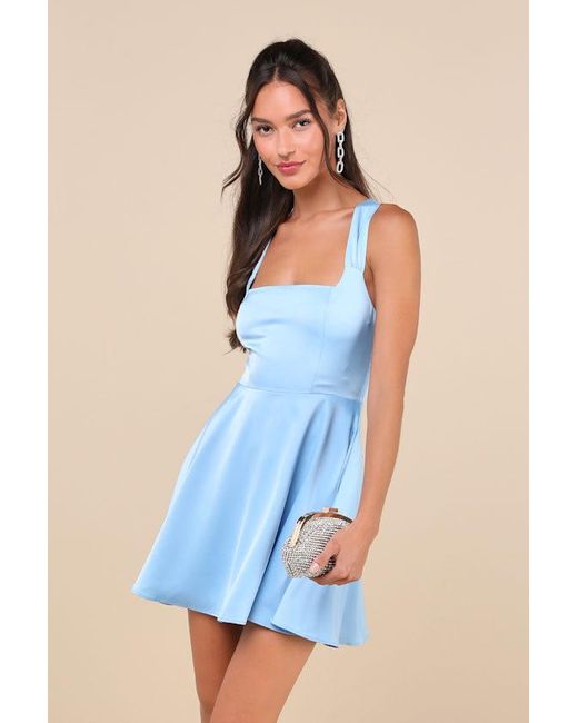 chinese dress ladies Royal Blue Lace Overlay Mid-Length Dress main image 0