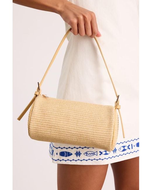 Lulus Natural Meri Raffia Shoulder Bag
