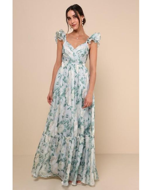 blue floral garden party dress Umgee Light Blue Floral Midi Dress | Purple Door