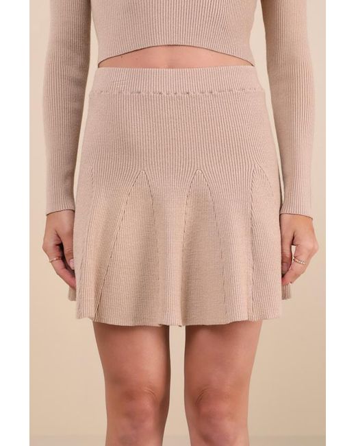 Lulus Natural Delightful Duo Ribbed Hooded Two-Piece Sweater Mini Dress