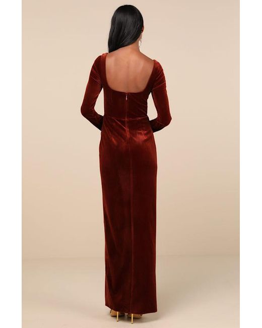 Lulus Multicolor Forever Sensational Velvet Long Sleeve Maxi Dress