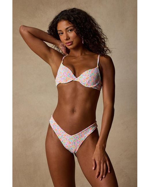 Kulani Kinis Brown Cannes Multi Floral Cheeky Bikini Bottoms