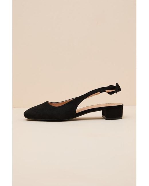 Lulus Natural Laylaa Suede Bow Slingback Low Heel Pumps
