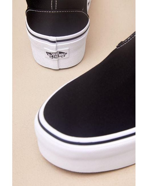 Vans Black Classic Canvas Slip-On Stackform Sneakers