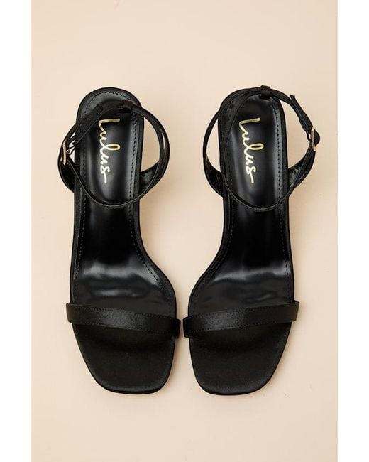 Lulus White Ensley Satin Kitten Heel Ankle Strap Sandals