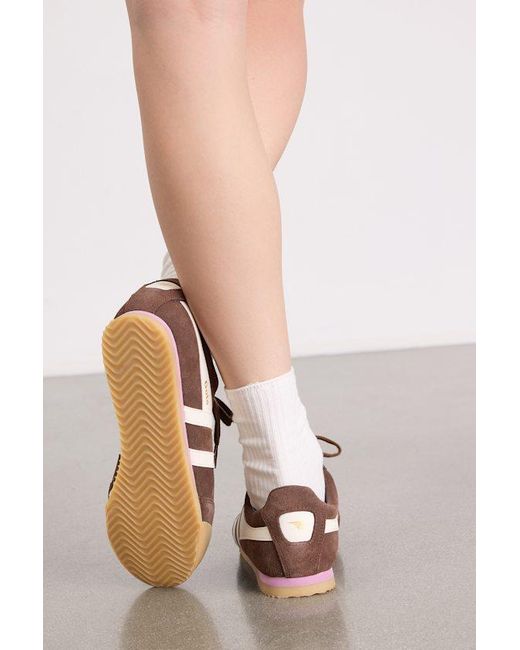 Gola Natural Apollo Dark And Off Suede Lace-Up Sneakers