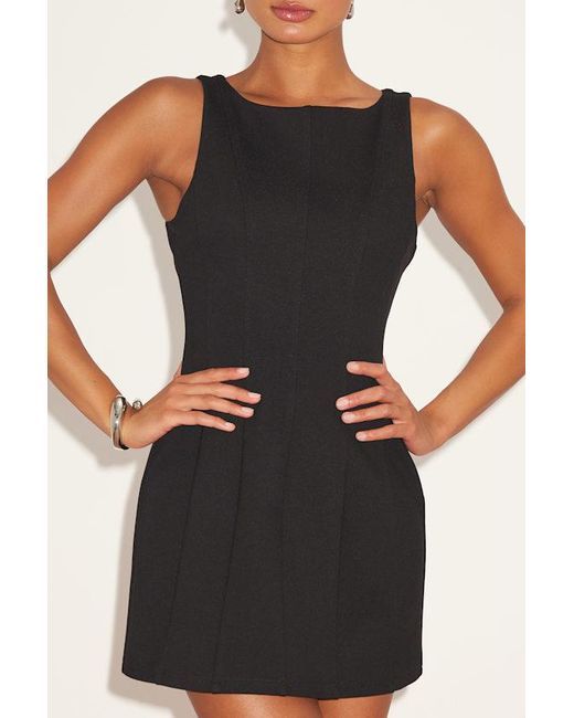 Lulus Black Lavonne Sleeveless Boat Neck Mini Dress