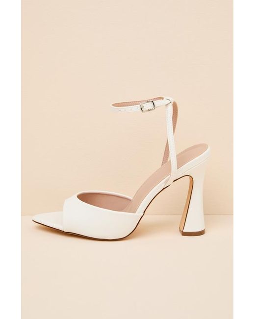 Lulus Natural Wayla Ankle Strap High Heel Sandals