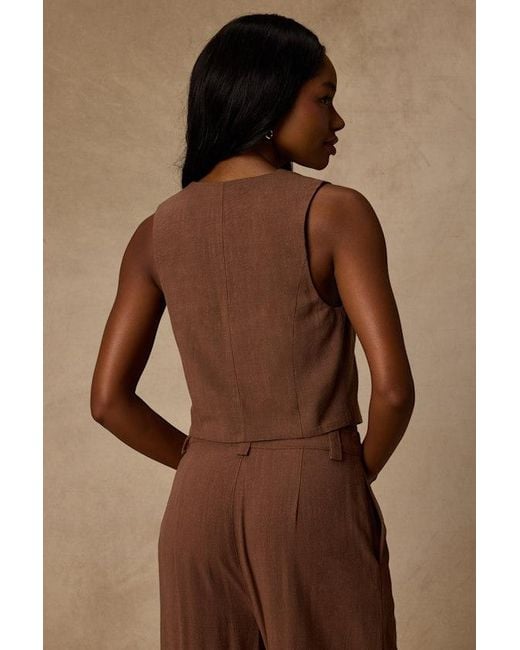 Lulus Brown Suits You Perfectly Linen Vest