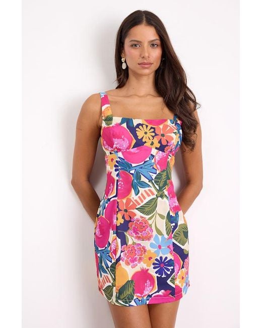 Lulus Red Exuberant Chicness Multi Floral Sleeveless Mini Dress