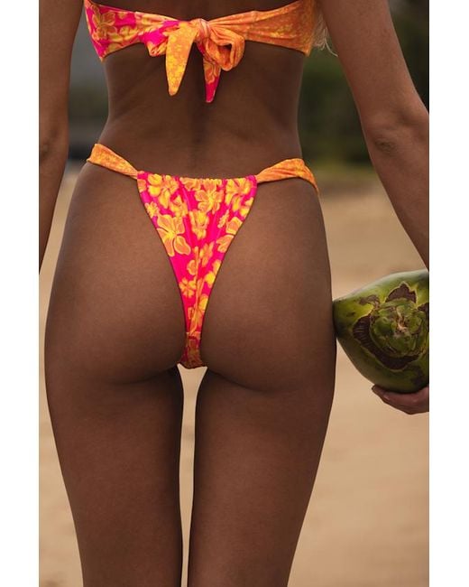 Kulani Kinis Red Kiama And Floral Cheeky Bikini Bottoms