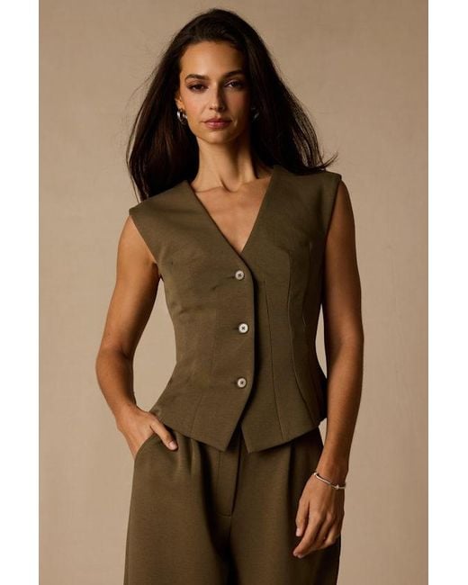 Lulus Brown Greta Button-Up Vest Top
