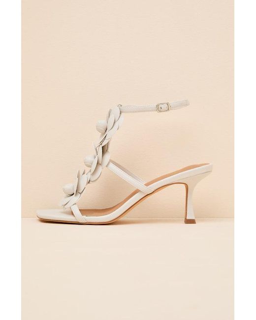 Lulus White Brenna Floral Applique Strappy High Heel Sandals