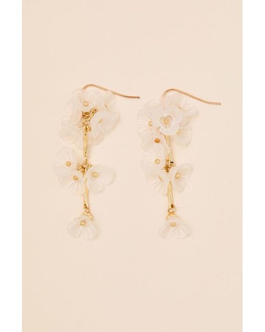 Lulus Brown Izabella Flower Drop Earrings