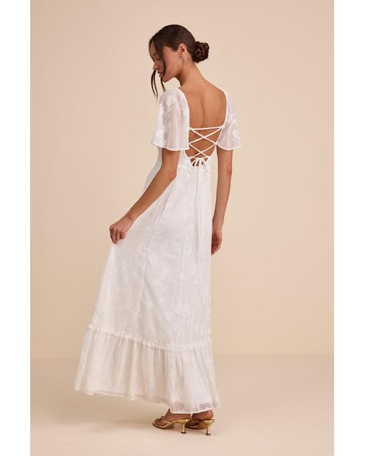 Lulus Natural Tailor Made For You Jacquard Lace-Up Maxi Dress