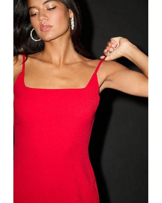 Lulus Red Compelling Composure Sleeveless Ruffled Bodycon Mini Dress