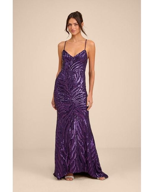 purple dress lulus Fernanda Flutter Sleeve Maxi in White/Purple L Spot Clean Only Lulus Sparkle 'Til Dawn Dark