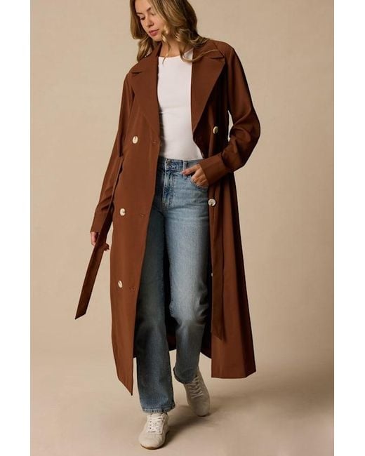 Lulus Brown Breanna Trench Coat
