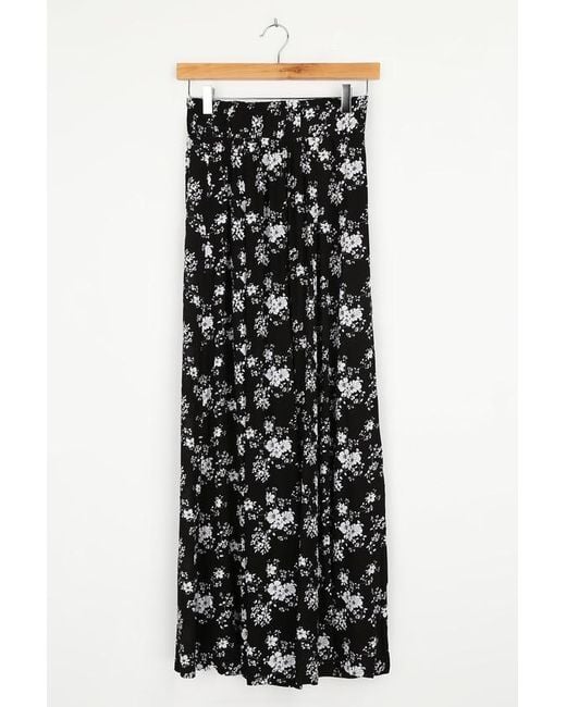 Lulus Blue Loves The Sun Floral Print Wide-Leg Pants