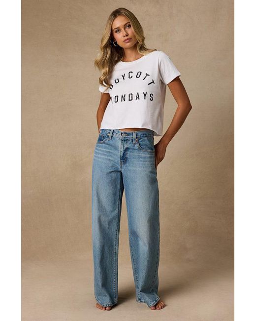Prince Peter White Boycott Mondays Cropped Graphic Tee