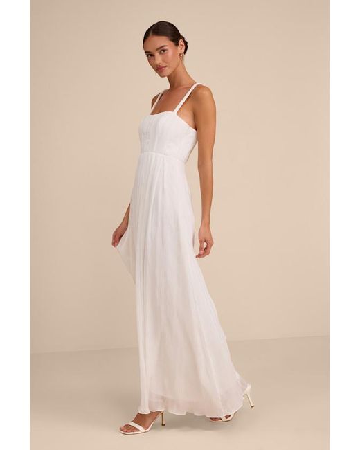 Lulus Natural Alana Textured Sleeveless Maxi Dress