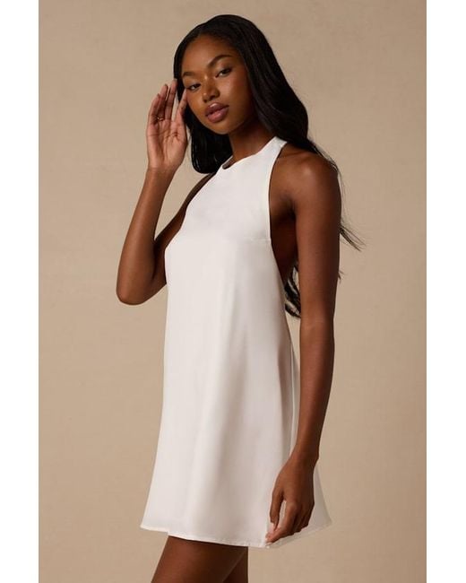 Lulus Natural Perrie Backless Shift Mini Dress