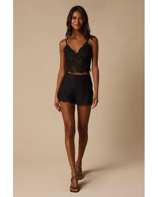 Lulus Black Dalia Lace Cami Top