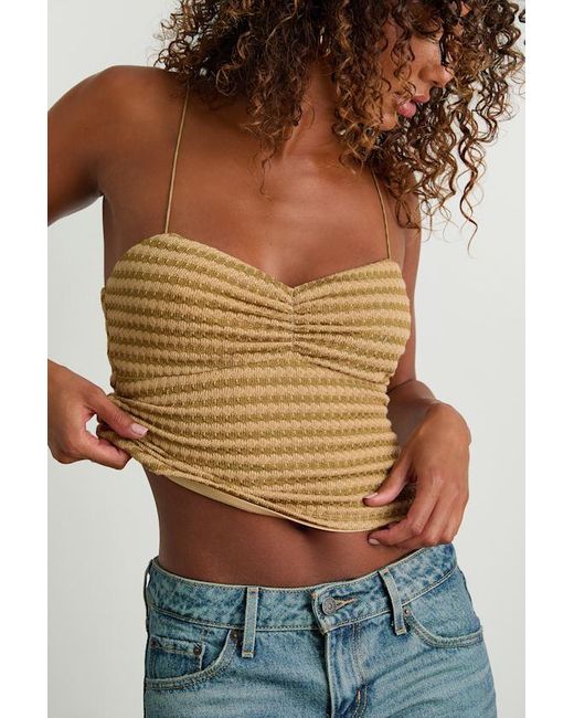 Lulus Blue Jimena Striped Knit Ruched Cami Top