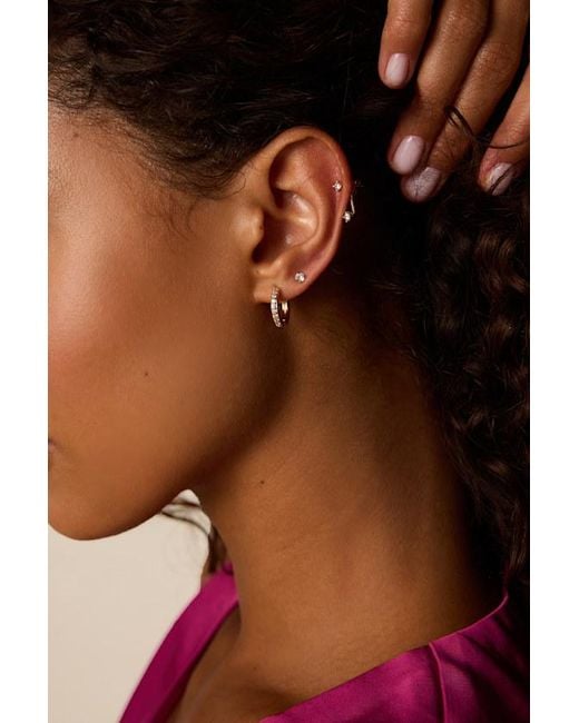 Lulus Metallic Vic Rhinestone Five-Pair Earring Set