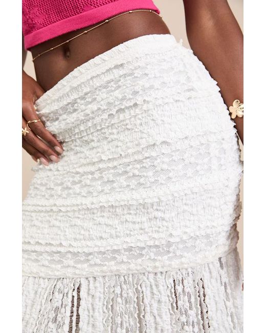 Lulus Pink Rochelle Sheer Textured Knit Maxi Skirt