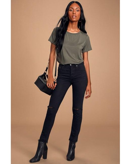 Lulus Basics Green Skyra T-Shirt Bodysuit