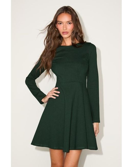 Lulus Green Forever Chic Long Sleeve Dress