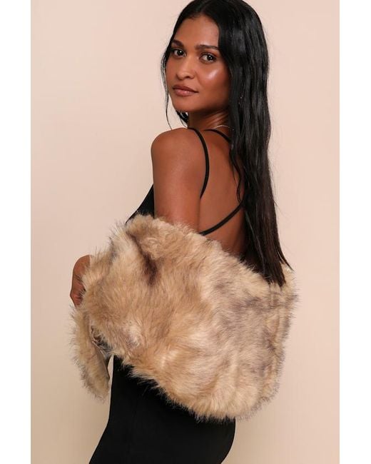 Lulus Natural Always Posh Faux Fur Stole