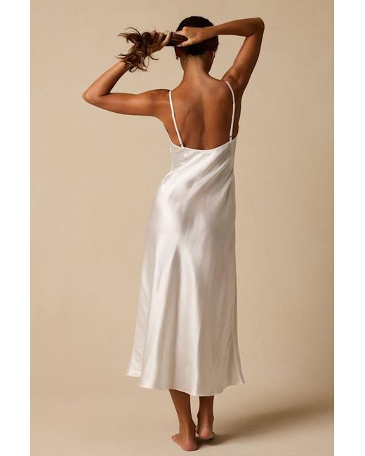Lulus Natural Novalee Satin Lace Lingerie Slip