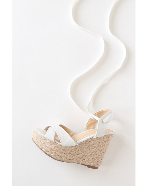Lulus Brown Esme Lace-Up Espadrille Wedges