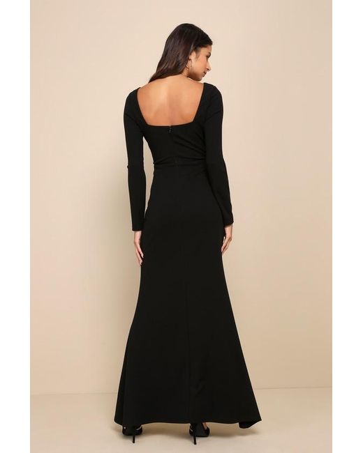 Lulus Black Infinitely Elegant Long Sleeve Maxi Dress