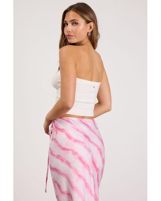 Rhythm White Maggie Knit Strapless Crop Top